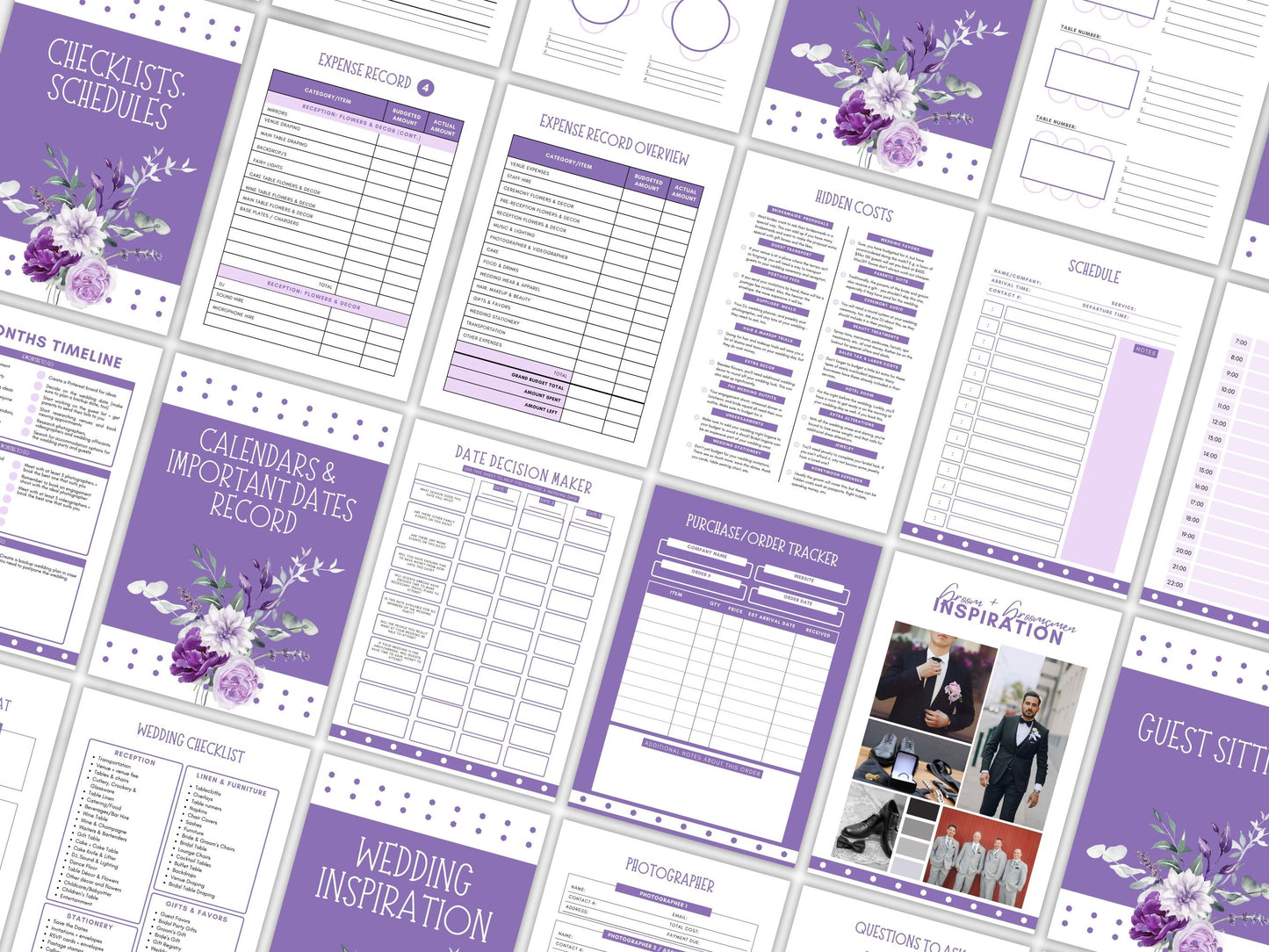 Wedding Planner Template Bundle, 300 pages Wedding Planner, Editable Wedding Planner Template, Wedding Planning Book, Wedding Checklist