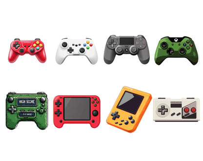 Watercolor Video Game Clipart Bundle, 52 PNG Graphics (Digital Download)