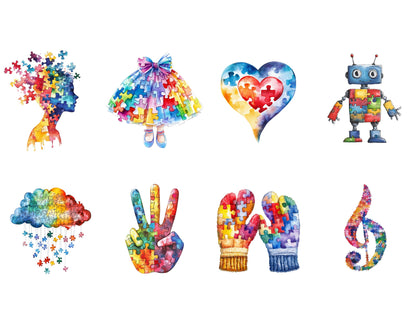 55 Autism Clipart, Austism Awareness png Bundle, Austism png, Austism Awareness png, Puzzle png, Puzzle Piece png, Austism Clipart, Ribbon