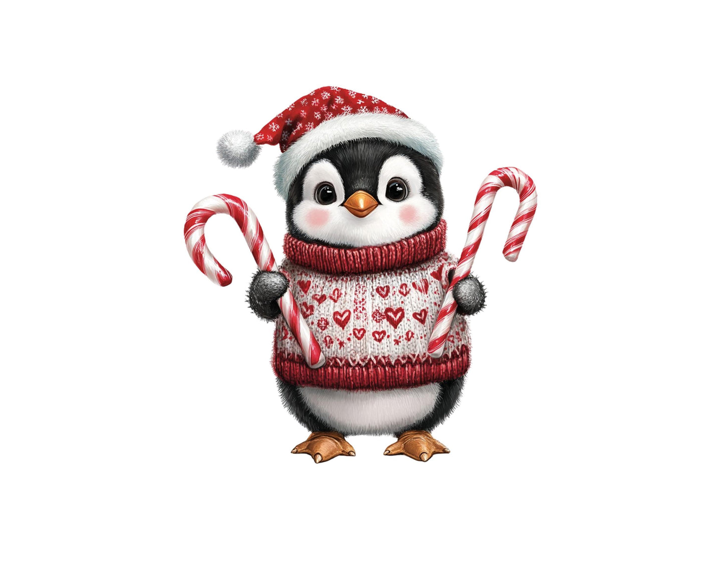 Watercolor Christmas Penguin Clipart Bundle (PNG, 4096x4096 px)