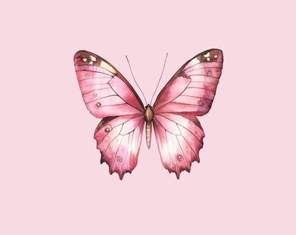 Antique Pink Butterfly Clipart Bundle (PNG, Digital Download)