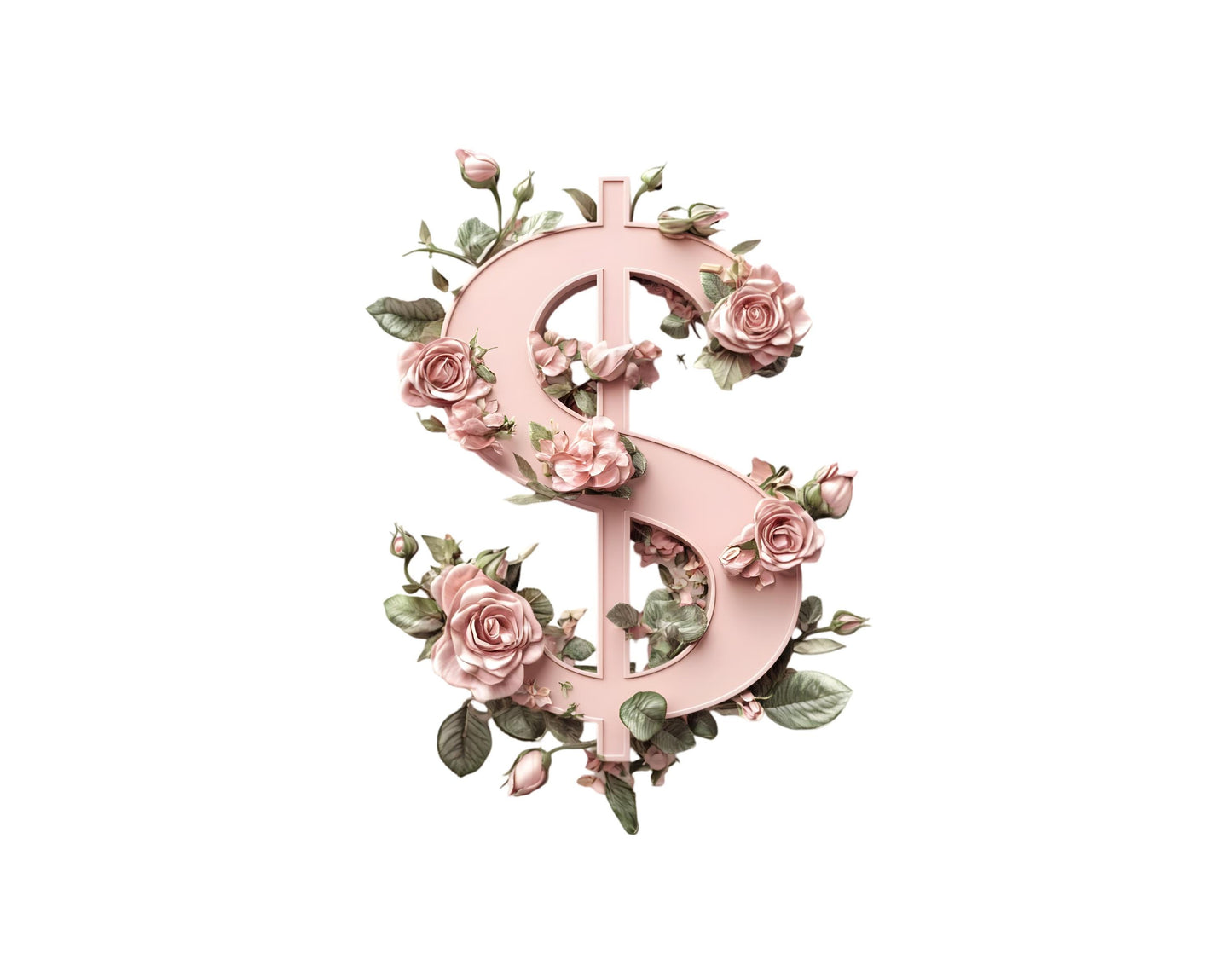 Watercolor Floral Alphabet Clipart Set, Pink Rose Letters (Digital Download)