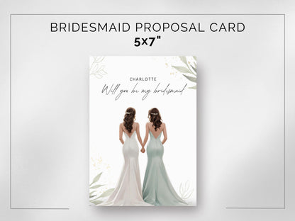Bridesmaid Proposal Card Template: Editable Bridal Party Card (Instant Download)