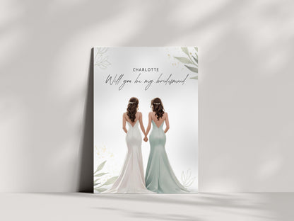 Bridesmaid Proposal Card Template: Editable Bridal Party Card (Instant Download)