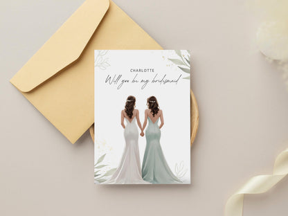 Bridesmaid Proposal Card Template: Editable Bridal Party Card (Instant Download)