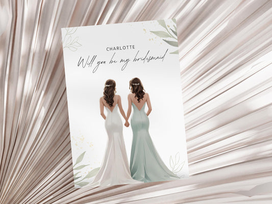 Bridesmaid Proposal Card Template: Editable Bridal Party Card (Instant Download)