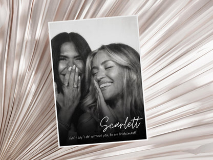 Photo Bridesmaid Proposal Card: Personalized Maid of Honor (Canva Template)