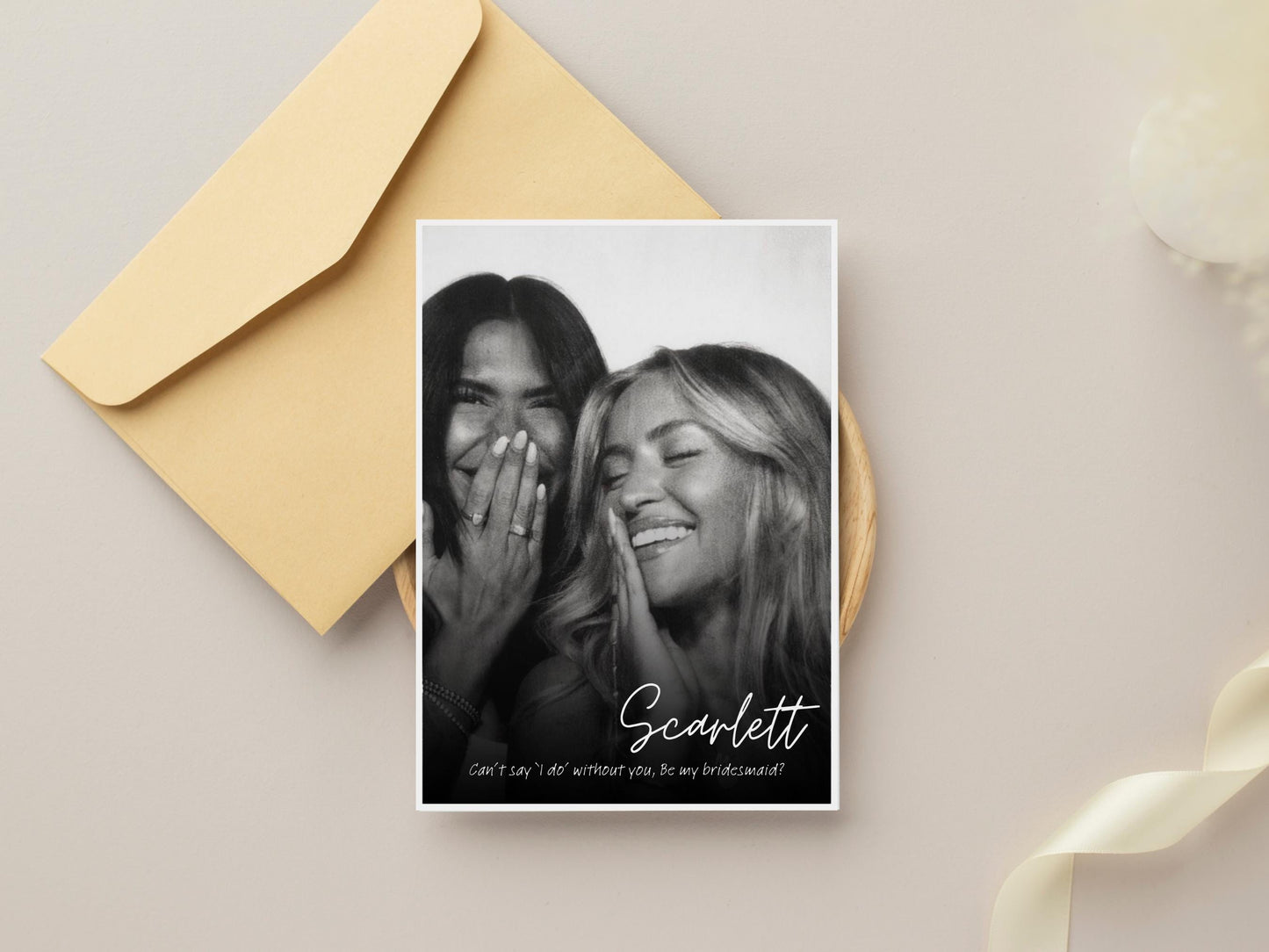 Photo Bridesmaid Proposal Card: Personalized Maid of Honor (Canva Template)