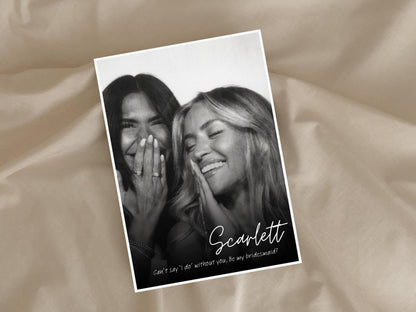 Photo Bridesmaid Proposal Card: Personalized Maid of Honor (Canva Template)