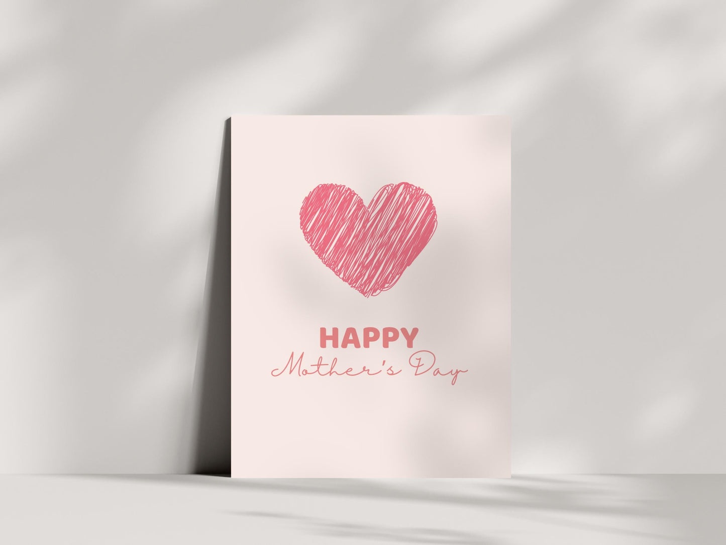 Editable Mother's Day Card Template: Printable Heart Design (Digital Download)