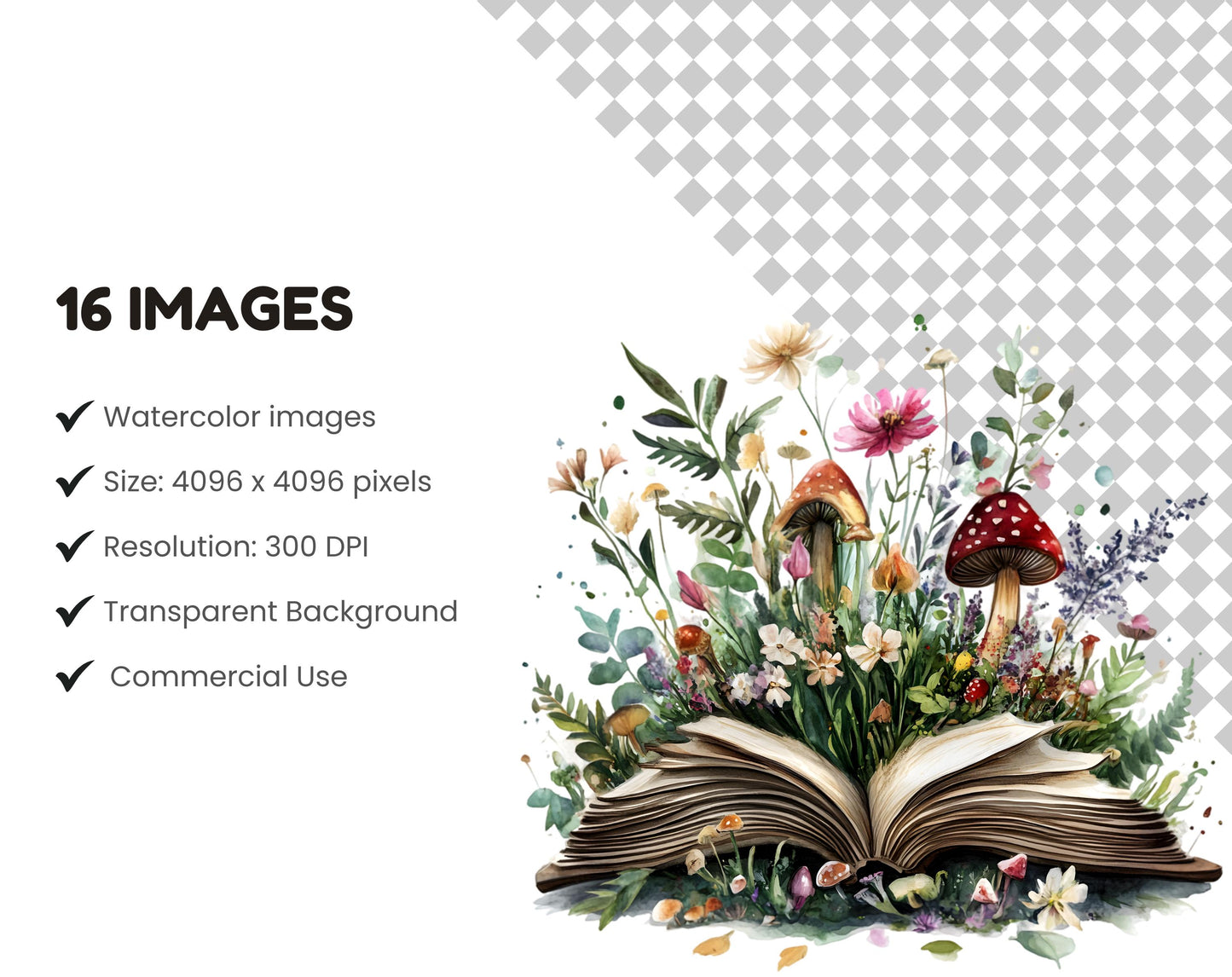 Watercolor Flower Book Clipart, Floral Book Clipart, Flower Book png, Book png, Nursery Clipart, Butterfly Book Clipart, Books Clipart