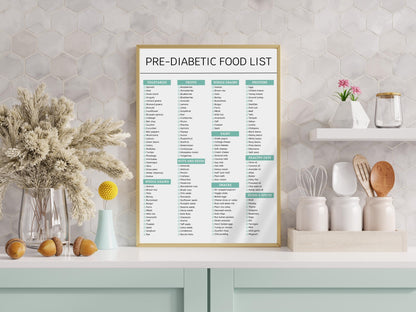 Pre-Diabetic Food List: Health & Groceries Planner (Digital Download)