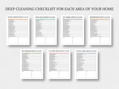 ADHD Cleaning Planner, Boho Style, 42 Printable Pages (Instant Download)