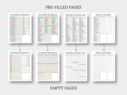 ADHD Cleaning Planner, Boho Style, 42 Printable Pages (Instant Download)