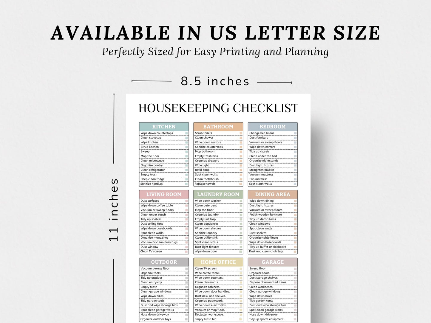 ADHD Cleaning Planner, Boho Style, 42 Printable Pages (Instant Download)