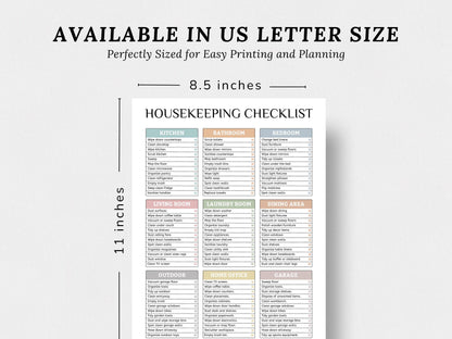 ADHD Cleaning Planner, Boho Style, 42 Printable Pages (Instant Download)