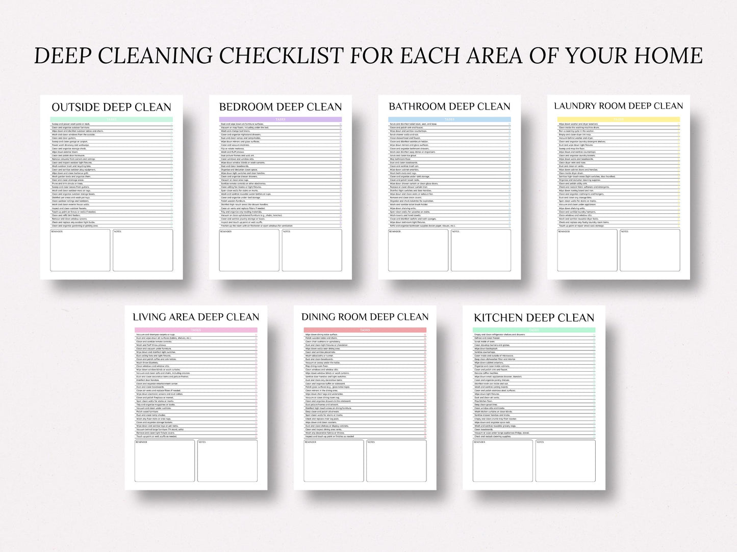 Pack de planification du nettoyage pour les personnes atteintes de TDAH, liste de contrôle modifiable, nettoyage quotidien (téléchargement numérique)