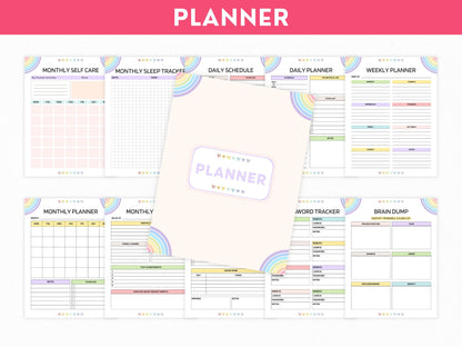 ADHD Printable Planner Template, Adhd Digital Planner, Adult Daily Planner, Adhd Daily Planner, ADHD Self Care, Habit Tracker, ADHD Planner