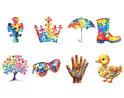 55 Autism Clipart, Austism Awareness png Bundle, Austism png, Austism Awareness png, Puzzle png, Puzzle Piece png, Austism Clipart, Ribbon