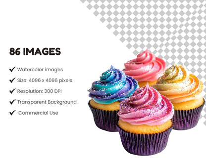 Watercolor Birthday Clipart Bundle png, Birthday Motifs Clipart png Bundle, Birthday Graphics Clipart, Birthday Party Decor Clipart