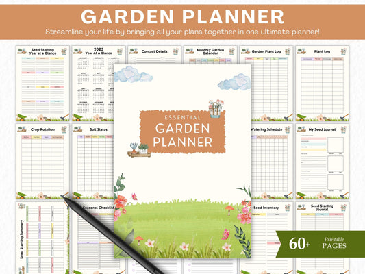 Printable Garden Planner, Gardening Logbook (A4, US Letter, A5)