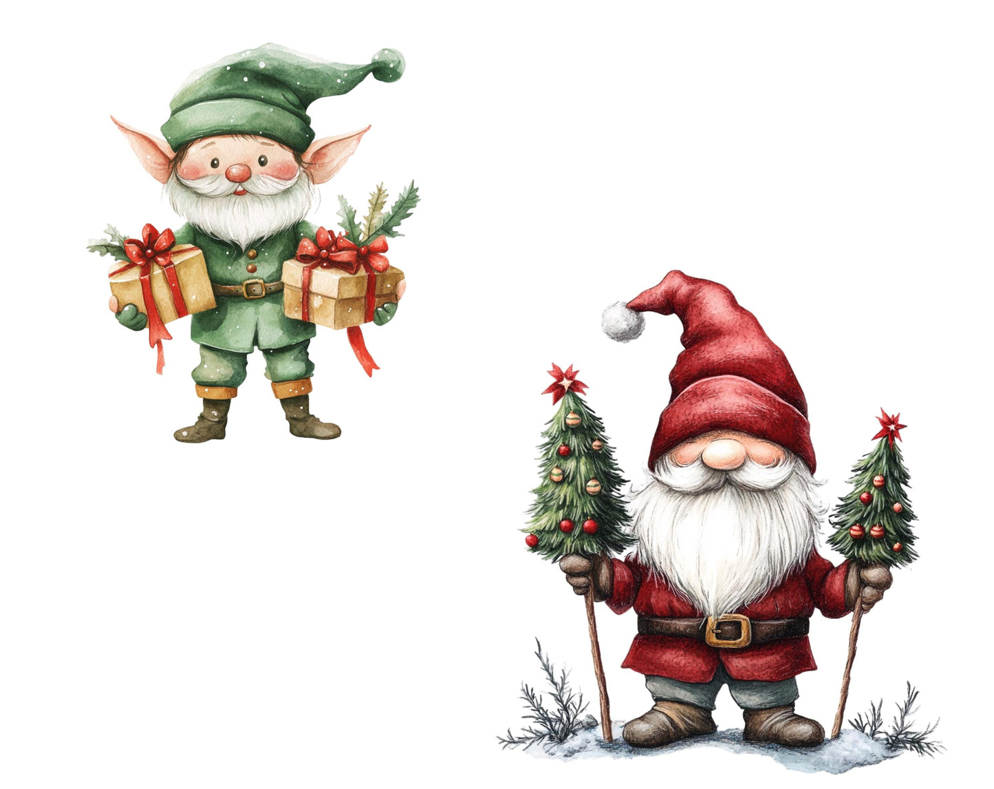 Watercolor Christmas Clipart Bundle png, Christmas Clipart Bundle, Merry Christmas Clipart, Watercolor Santa Claus Clipart, Christmas Tree