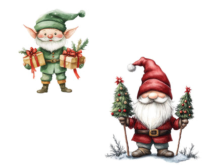 Watercolor Christmas Clipart Bundle png, Christmas Clipart Bundle, Merry Christmas Clipart, Watercolor Santa Claus Clipart, Christmas Tree