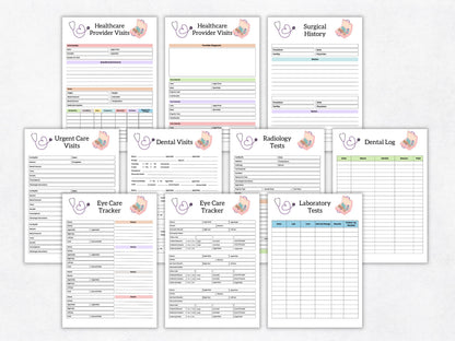 Printable Medical Planner Template, Healthcare Planner, Habit Planner, Medication Planner, Doctor Planner, Nursing Planner, Family Medical