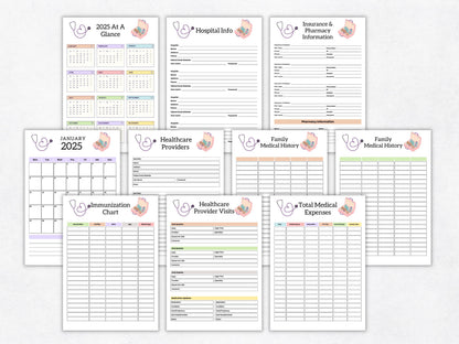 Printable Medical Planner Template, Healthcare Planner, Habit Planner, Medication Planner, Doctor Planner, Nursing Planner, Family Medical