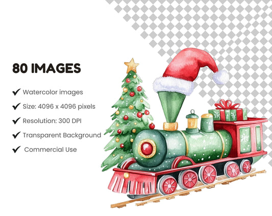 Watercolor Cute Christmas Clipart, Cute Christmas Animal Clipart, Cute Santa Clipart, Cute Christmas Characters, Santa Village Clipart png