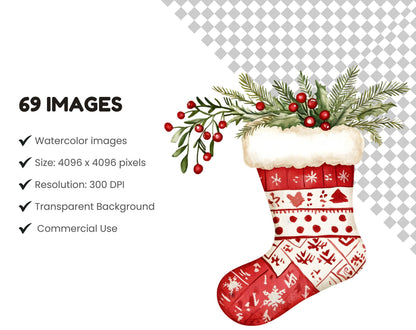 Watercolor Christmas Ornaments Clipart Bundle png, Christmas Ornaments png, Christmas Elements Clipart, Ornaments Clipart, Elements Clipart