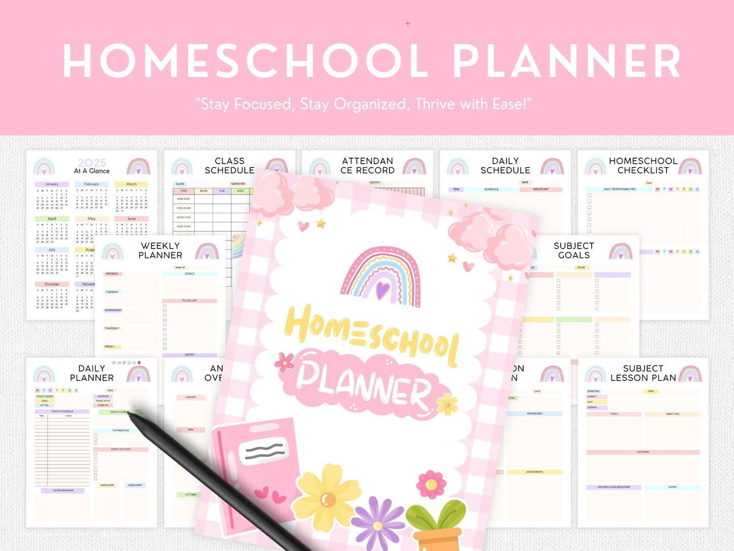 Homeschool Planner Printable, Ultimate Homeschool Planner, Homeschool Lesson Planner, Academic Planner, Teacher Homeschool Schedule