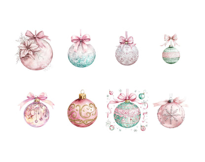 Christmas Ornaments Clipart Bundle png, Ornaments Clipart, Christmas Clipart, Christmas Decor Clipart png, Baubles Clipart png