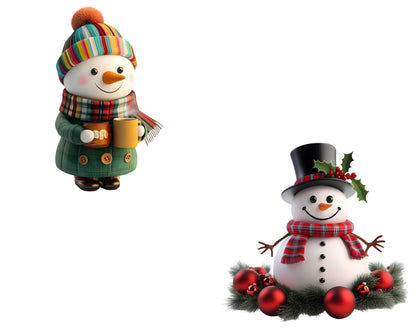 Watercolor Snowman Clipart Bundle, Snowman Clipart png Bundle, Winter Clipart, Winter Snowman Clipart, Nutcracker Ornament Clipart