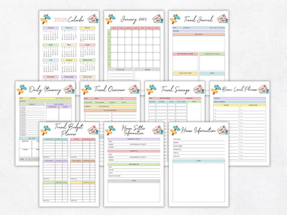 Travel Planner Printable Template, Vacation Journal (PDF)