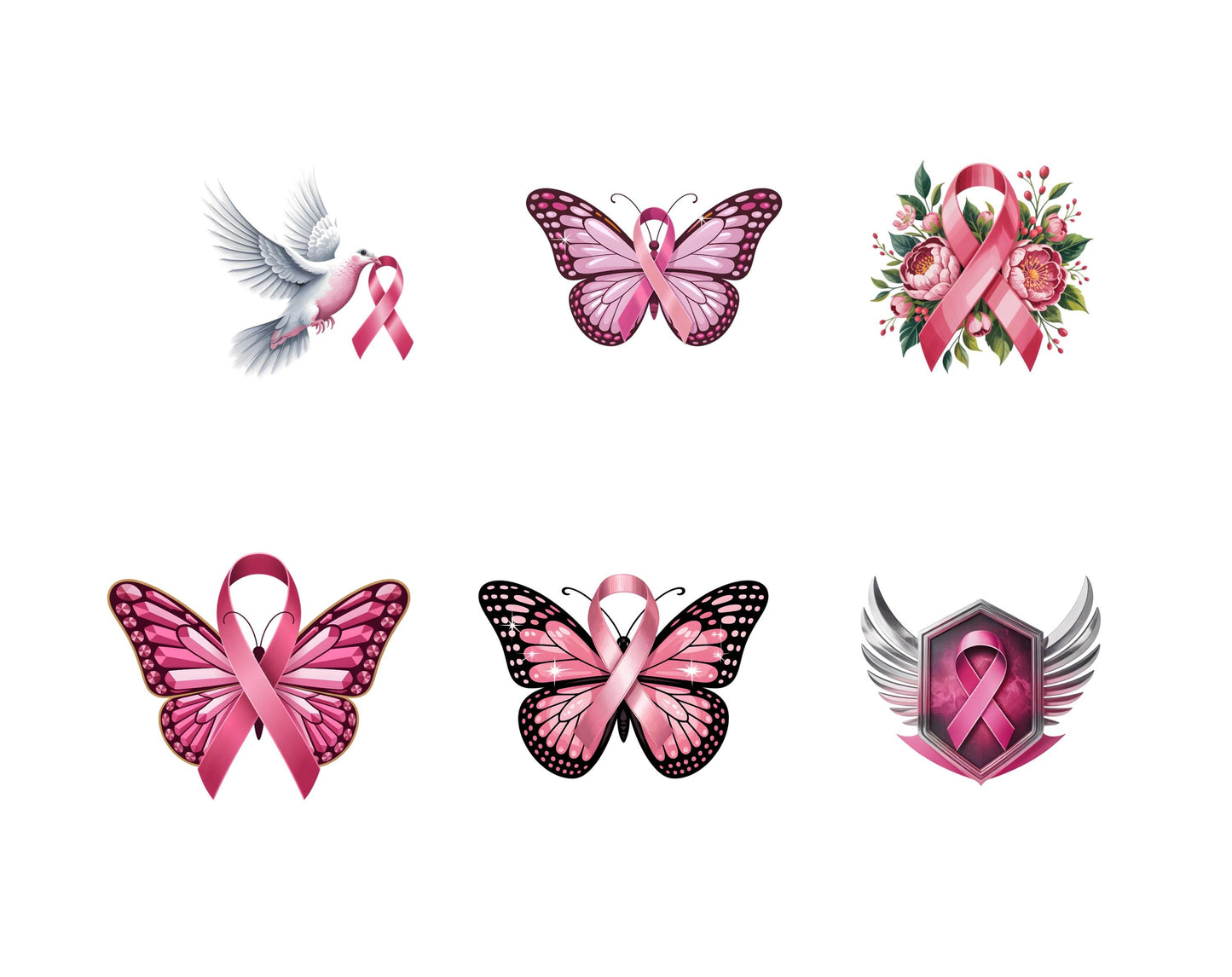 Breast Cancer Clipart Bundle png, Cancer Awareness Clipart png, Pink Ribbon Clipart, Ribbon png, Pink Ribbon png, Awareness Clipart png