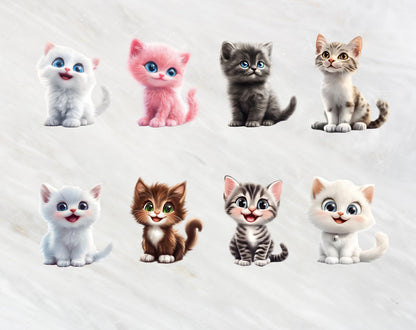 Cute Cats Clipart Bundle png, Cute Cat Clipart, Happy Cat Clipart, Cat png, Kitten Clipart, Cartoon Cat Clipart, Funny Cat Clipart png
