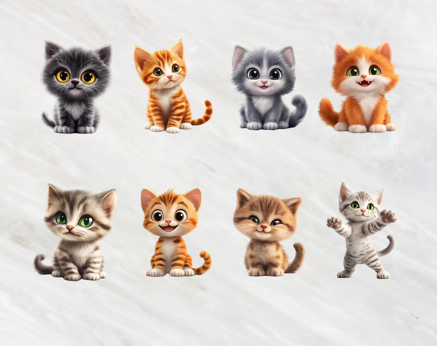 Cute Cats Clipart Bundle png, Cute Cat Clipart, Happy Cat Clipart, Cat png, Kitten Clipart, Cartoon Cat Clipart, Funny Cat Clipart png