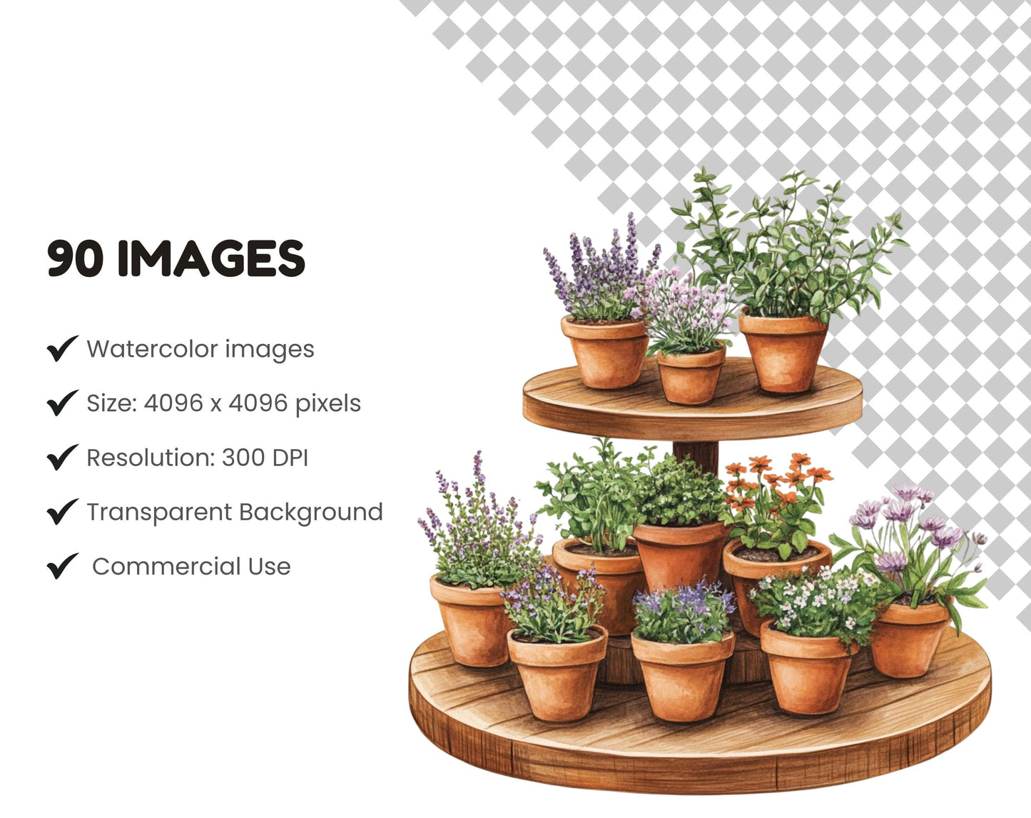 Watercolor Gardening Clipart Bundle png, Gardening Clipart, Garden Clipart png, Home Garden Clipart, Gardening Tools clipart