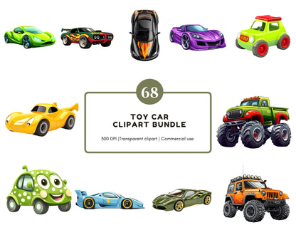 Watercolor Toy Car Clipart, Toy Car Clipart Bundle, Car png, Cars Clipart, Sports Car Clipart, Luxury Car Clipart png, Monster Car Clipart