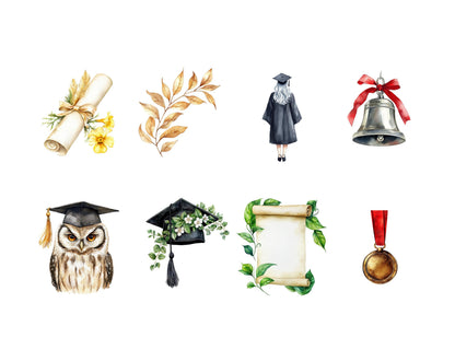 Watercolor Graduation Clipart, Graduation Clipart Bundle png, Girl Graduate Clipart, Graduation Party Clipart, Graduation Ceremony Clipart