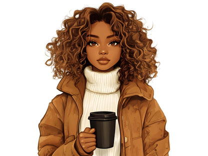Black Girl Clipart png Bundle, Watercolor Black Girl Clipart, Black Women Clipart png, Fashion Girl Clipart, Black Beauty Girl Clipart
