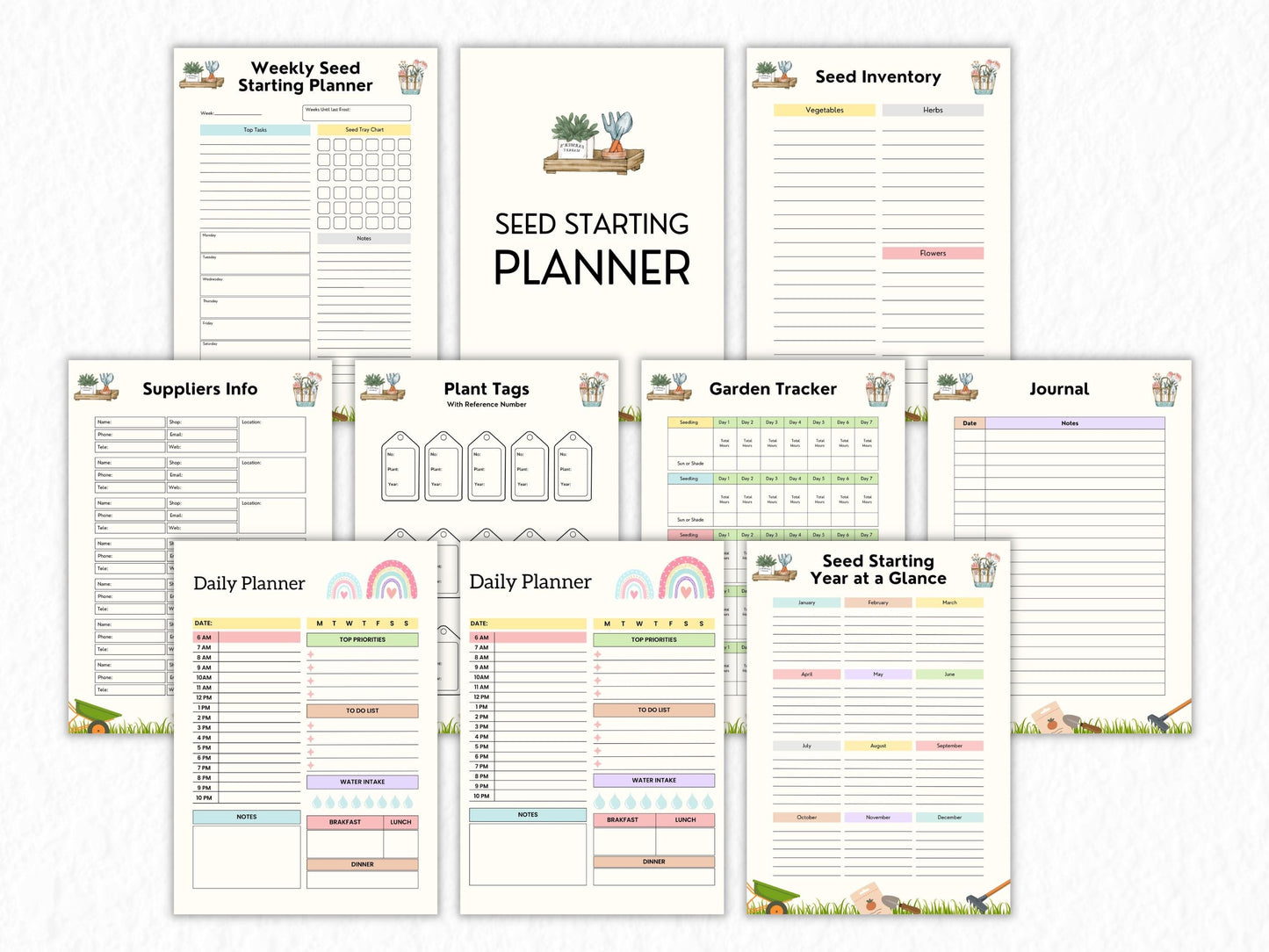 Printable Garden Planner, Gardening Logbook (A4, US Letter, A5)