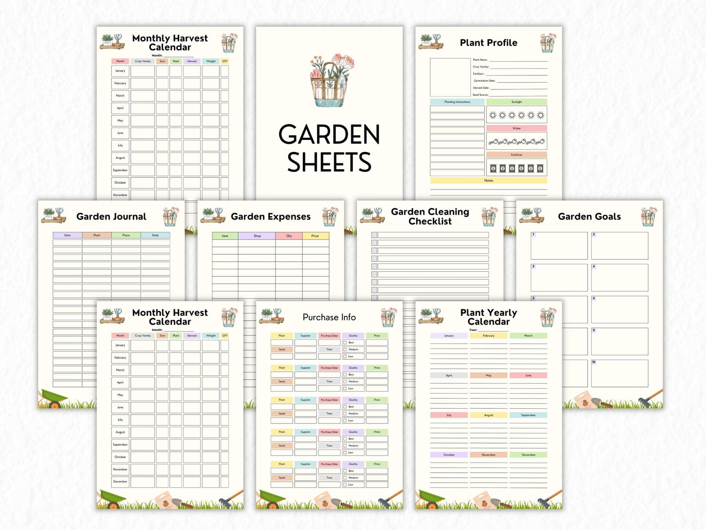 Printable Garden Planner, Gardening Logbook (A4, US Letter, A5)
