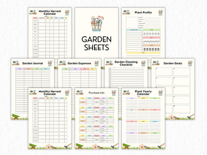Printable Garden Planner, Gardening Logbook (A4, US Letter, A5)