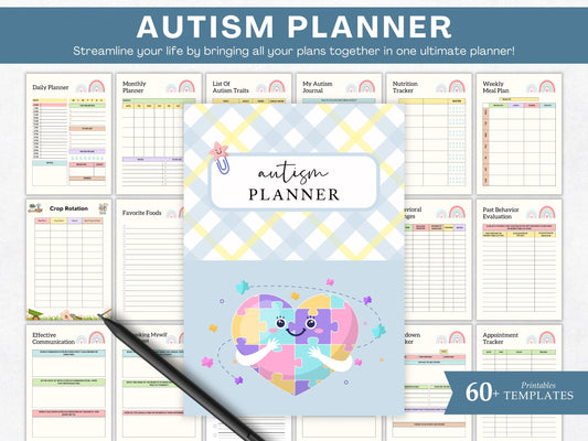 Autism Planner Template Printable, Autism Planner Adult, Autism Planner Binder, Daily Autism Planner, Autism Digital Planner Printable
