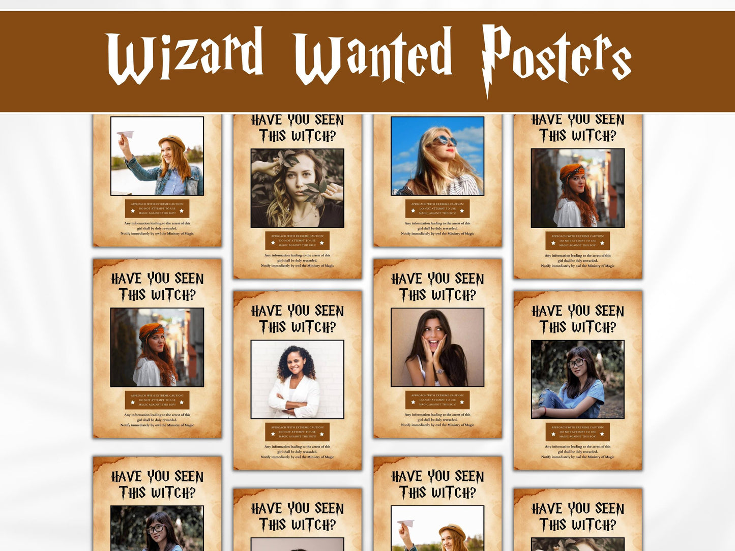 Personalisierte Partyplakatvorlage „Zauberer gesucht“ (Sofort-Download)