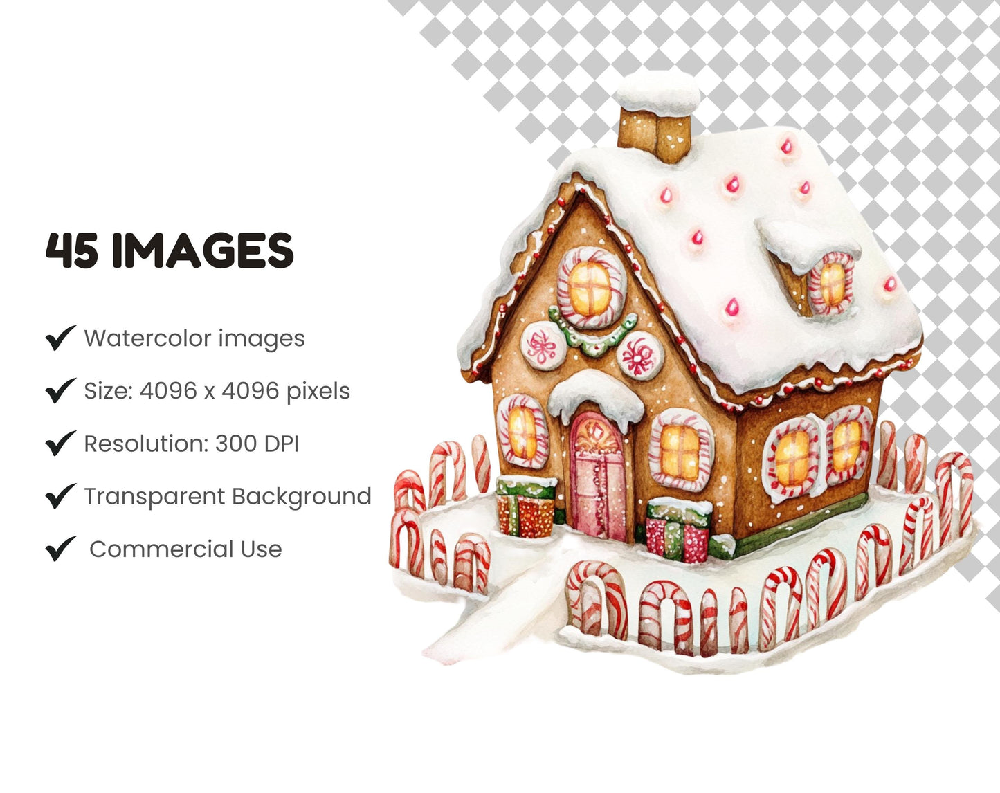 Christmas Elements Clipart Bundle png, Watercolor Christmas Element Clipart, Christmas png, Christmas Ornament Clipart, Christmas Tree png