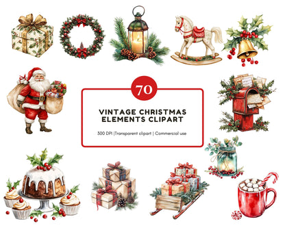 Vintage-Weihnachts-Clipart-Bundle (PNG), Weihnachts-Clipart, Vintage-Weihnachts-Clipart (PNG), Weihnachts-Clipart-Bundle (PNG)