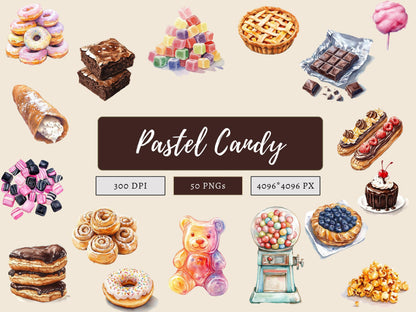 DIY Download Pastel Candy Clipart Bundle